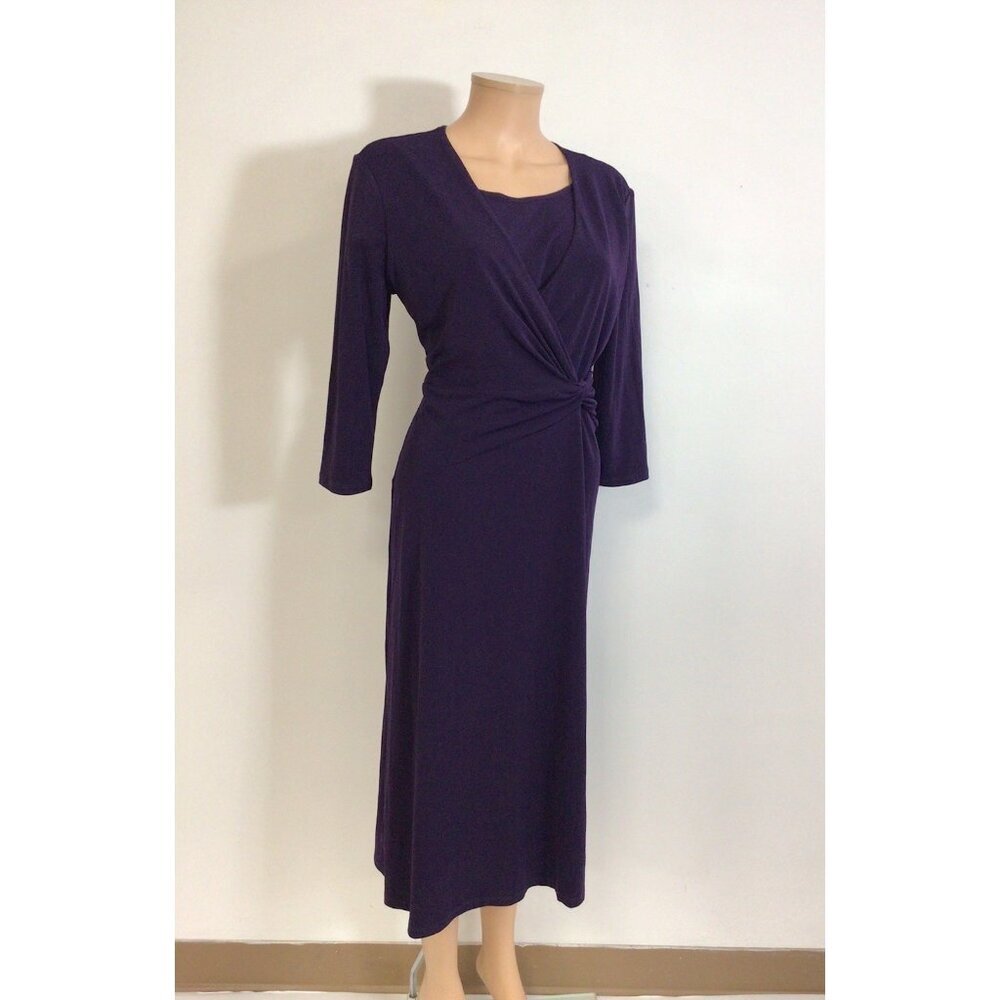 Serengeti Purple Maxi Dress Cinched Front Womens Medium